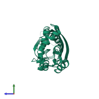 PDB entry 5jgj coloured by chain, side view.