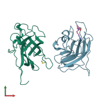 PDB entry 5jgq coloured by chain, front view.