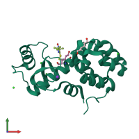 PDB entry 5jgv coloured by chain, front view.