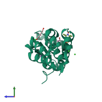 PDB entry 5jgv coloured by chain, side view.