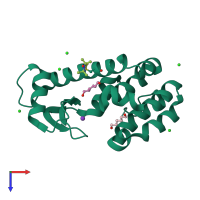 PDB entry 5jgv coloured by chain, top view.