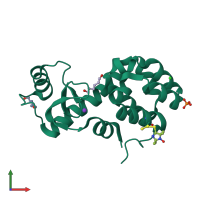 PDB entry 5jgz coloured by chain, front view.