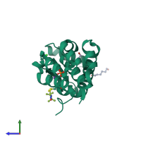 PDB entry 5jgz coloured by chain, side view.