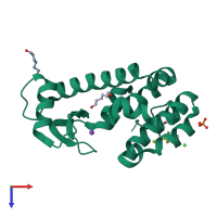 PDB entry 5jgz coloured by chain, top view.