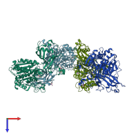 PDB entry 5jh9 coloured by chain, top view.