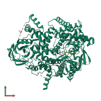 PDB entry 5jha coloured by chain, front view.