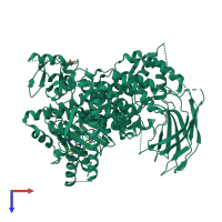 PDB entry 5jhb coloured by chain, top view.