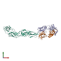 PDB entry 5jhl coloured by chain, front view.