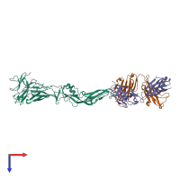 PDB entry 5jhl coloured by chain, top view.