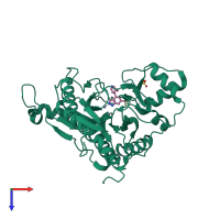PDB entry 5ji6 coloured by chain, top view.