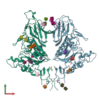 PDB entry 5jif coloured by chain, front view.