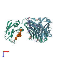 PDB entry 5jii coloured by chain, top view.