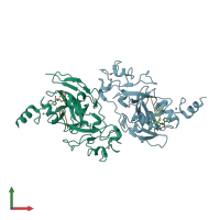 PDB entry 5jj0 coloured by chain, front view.