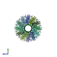 PDB entry 5jj3 coloured by chain, side view.