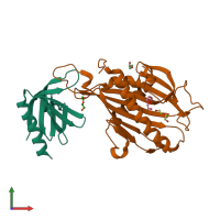 PDB entry 5jjd coloured by chain, front view.