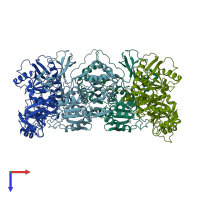 PDB entry 5jjp coloured by chain, top view.