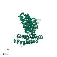 PDB entry 5jjx coloured by chain, side view.