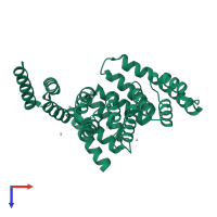 PDB entry 5jjx coloured by chain, top view.