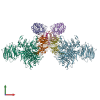 PDB entry 5jk7 coloured by chain, front view.