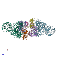 PDB entry 5jk7 coloured by chain, top view.