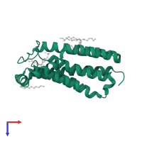 Phosphatidylglycerophosphatase B in PDB entry 5jki, assembly 1, top view.