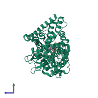 PDB entry 5jkw coloured by chain, side view.