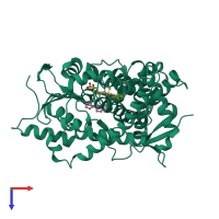 PDB entry 5jl7 coloured by chain, top view.