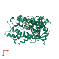 PDB entry 5jl9 coloured by chain, top view.