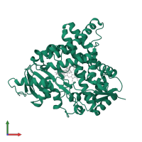 Aromatase in PDB entry 5jl9, assembly 1, front view.