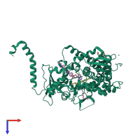 PDB entry 5jlc coloured by chain, top view.