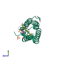 PDB entry 5jli coloured by chain, side view.