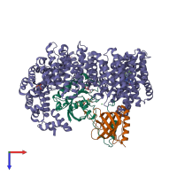 PDB entry 5jlj coloured by chain, top view.