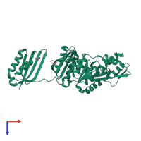 PDB entry 5jlr coloured by chain, top view.
