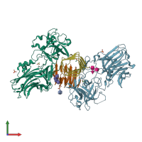 PDB entry 5jlv coloured by chain, front view.