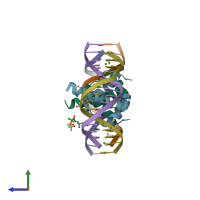 PDB entry 5jlw coloured by chain, side view.