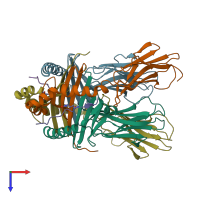 PDB entry 5jlz coloured by chain, top view.