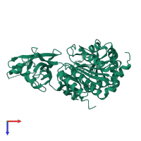PDB entry 5jm9 coloured by chain, top view.