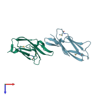 PDB entry 5jmb coloured by chain, top view.