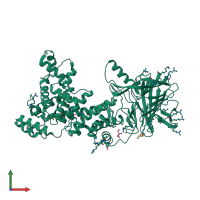 PDB entry 5jmf coloured by chain, front view.