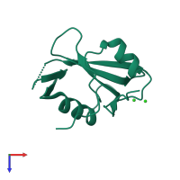 PDB entry 5jn0 coloured by chain, top view.