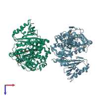 PDB entry 5jn5 coloured by chain, top view.