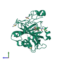 PDB entry 5jn7 coloured by chain, side view.