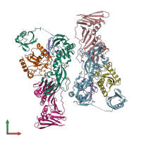 PDB entry 5jne coloured by chain, front view.