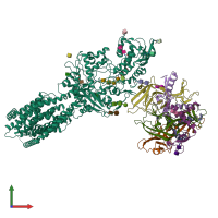 PDB entry 5jnx coloured by chain, front view.