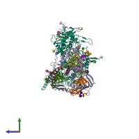 PDB entry 5jnx coloured by chain, side view.