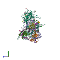 PDB entry 5jnx coloured by chain, side view.