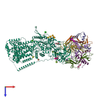 PDB entry 5jnx coloured by chain, top view.
