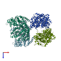 PDB entry 5jo7 coloured by chain, top view.