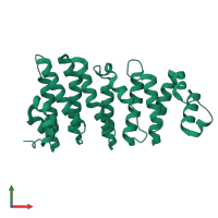 PDB entry 5jo8 coloured by chain, front view.