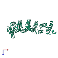 PDB entry 5jo8 coloured by chain, top view.